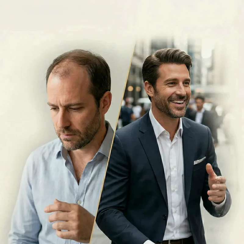 Men's hair patch for receding hairline, undetectable finish, Sydney