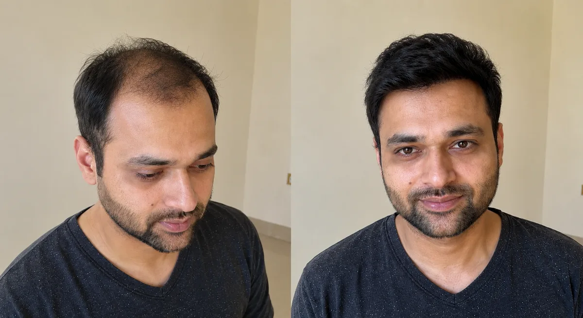Man with seamless hair patch, undetectable result, HairBrisé Sydney